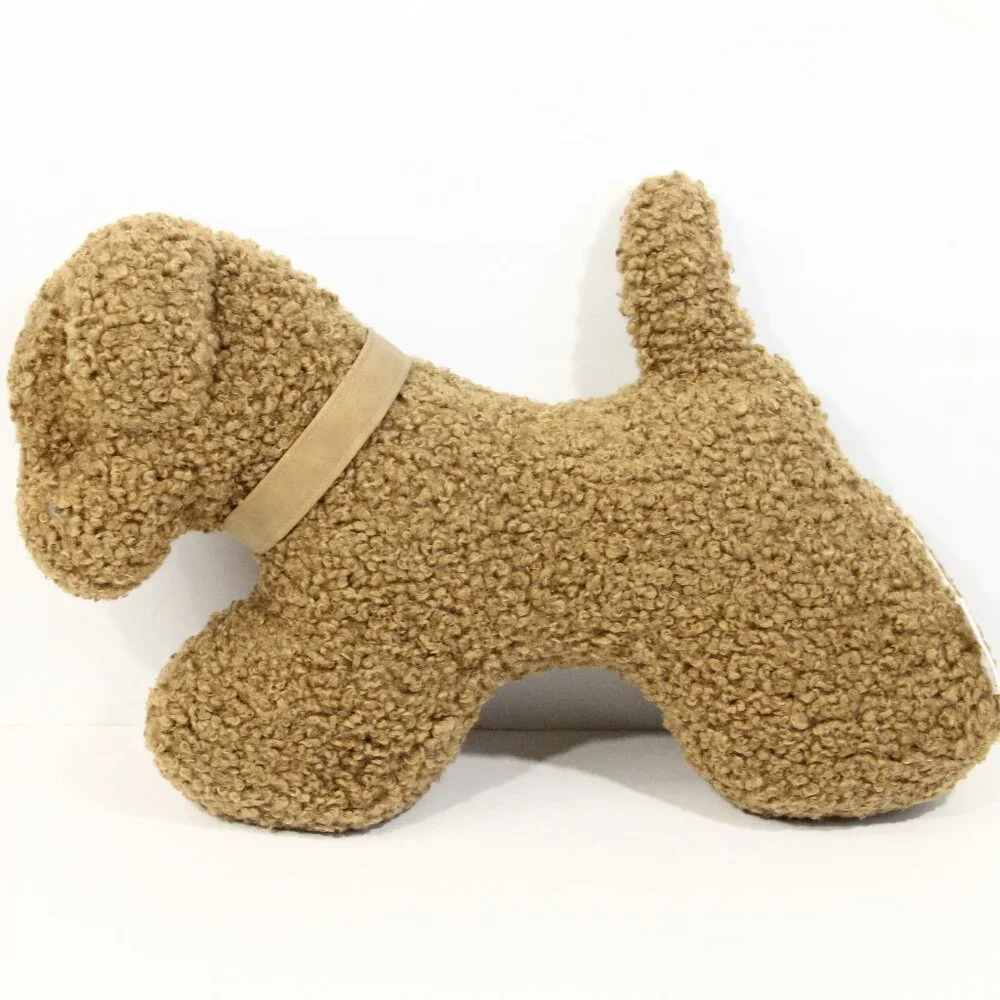 Pottery Barn Cozy Teddy Dog Pillow Faux Fur Sherpa Plush Puppy Decorative